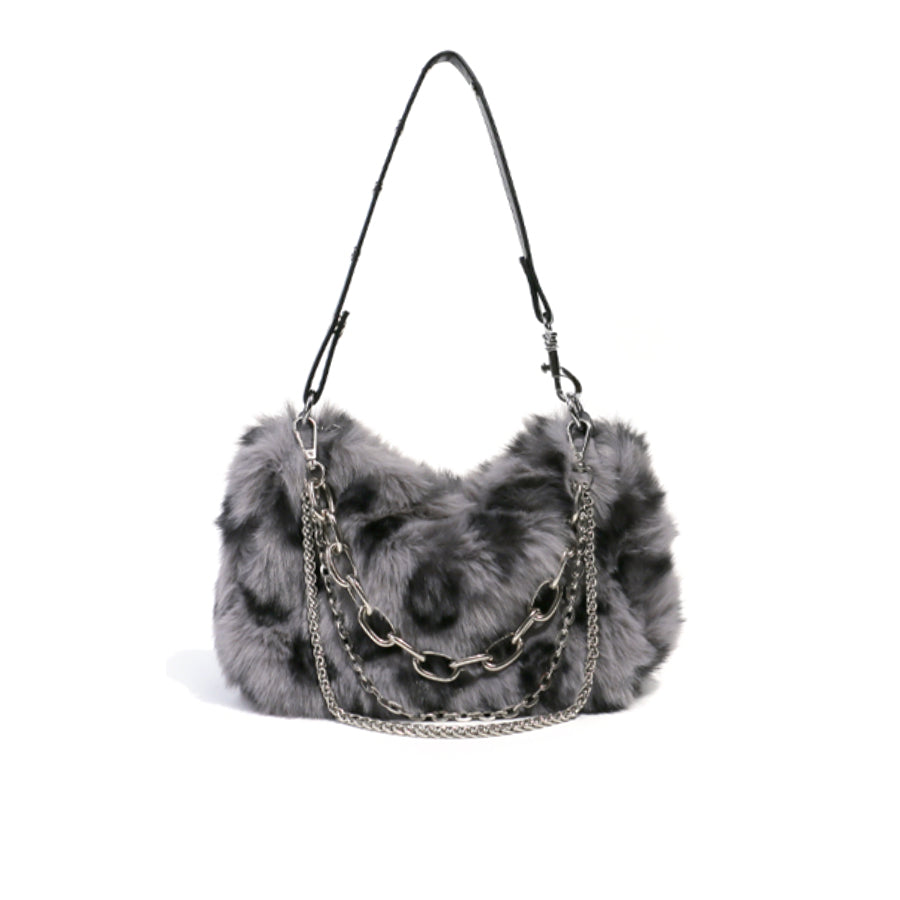 Autumn and winter new hairy high-grade underarm bag fashion with plush one-shoulder slant cross woman bag