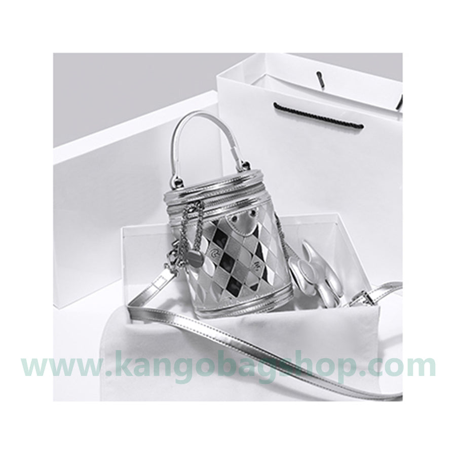 Summer new silver get rich bucket bag senior feeling light luxury handbag shoulder bag