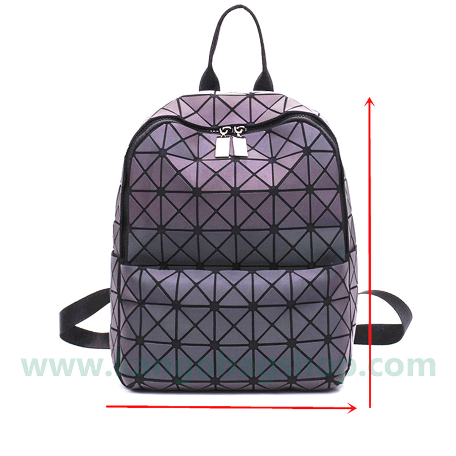 Geometric rhombus backpack women's new fashion summer night-light travel backpack large-capacity backpack