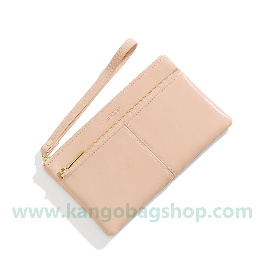 Autumn and winter new long zipper purse simple atmosphere can be put mobile phone soft hand