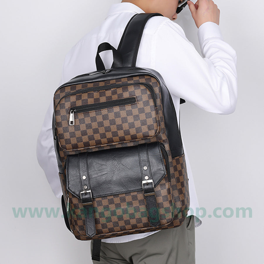 Male big capacity simple male travel computer backpack fashion high school student schoolbag