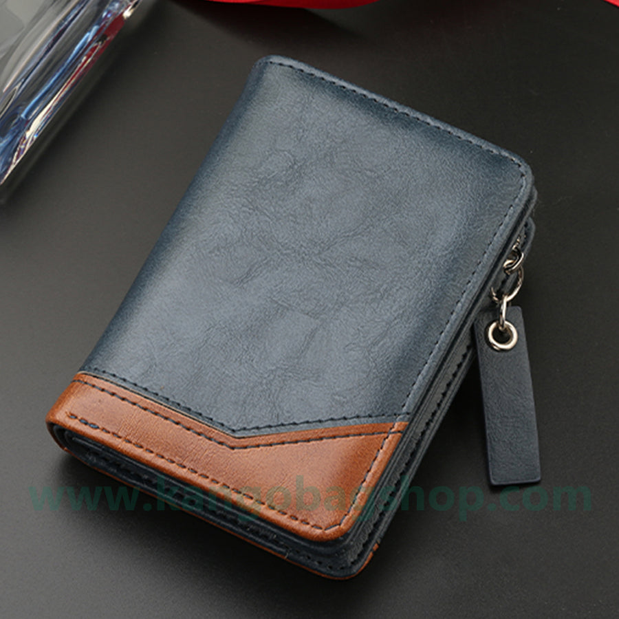 Men's new zipper button multi-position multi-function wallet card bag students fashion Korean version of the coin purse trend