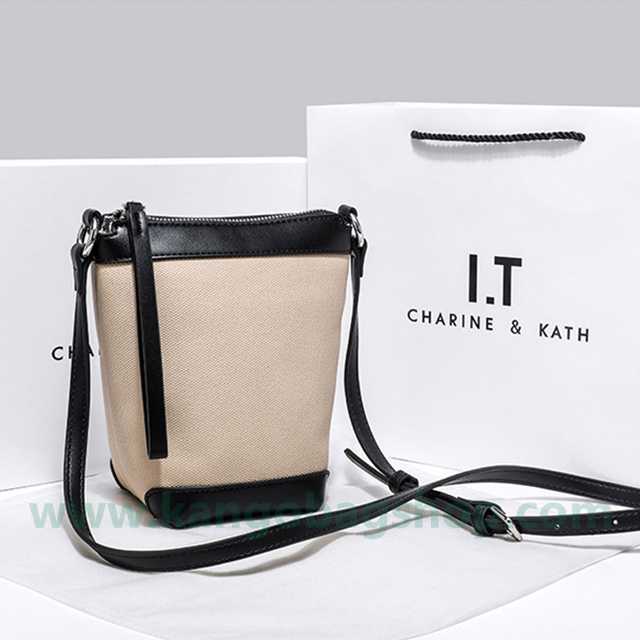 Korean department of high-end sense of multi-tie small bucket bag women's new fashionable one-shoulder messenger bag color bump mobile phone bag