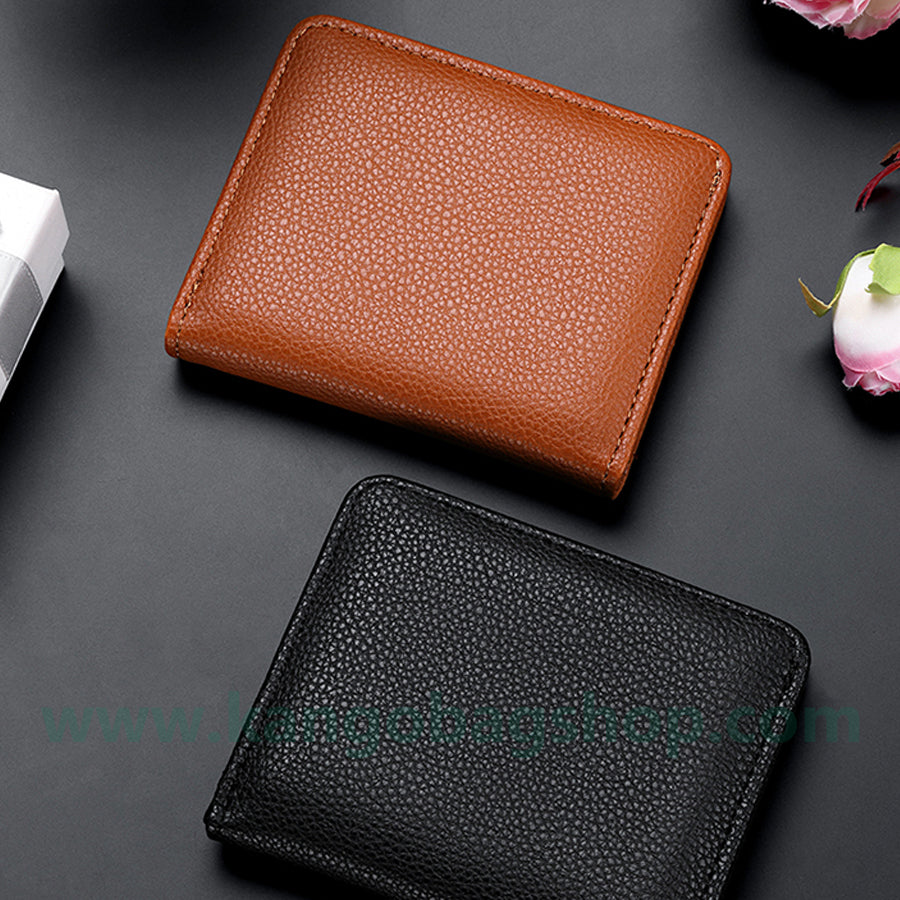 Simple wallet man ultra-thin short wallet card bag one soft wallet thin multi-card position wallet students