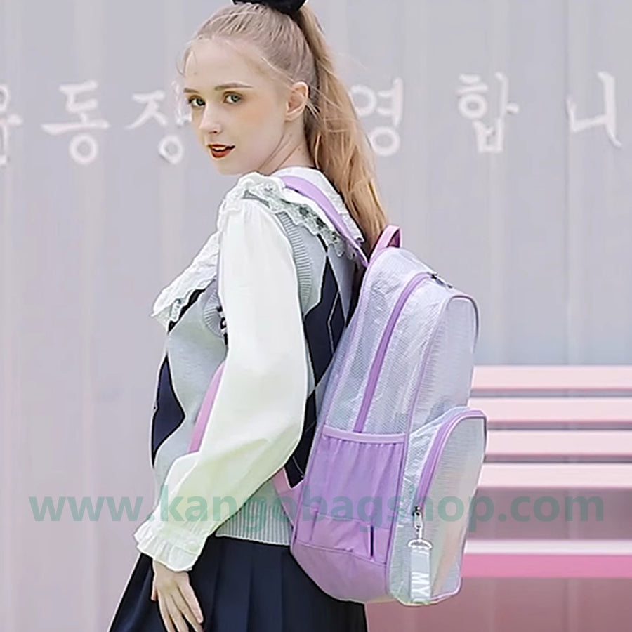 Large-capacity PVC transparent for male and female junior backpack for college backpack floating board bag