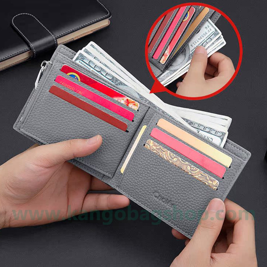 Men's new multi-card zipper wallet fashion new men's wallet