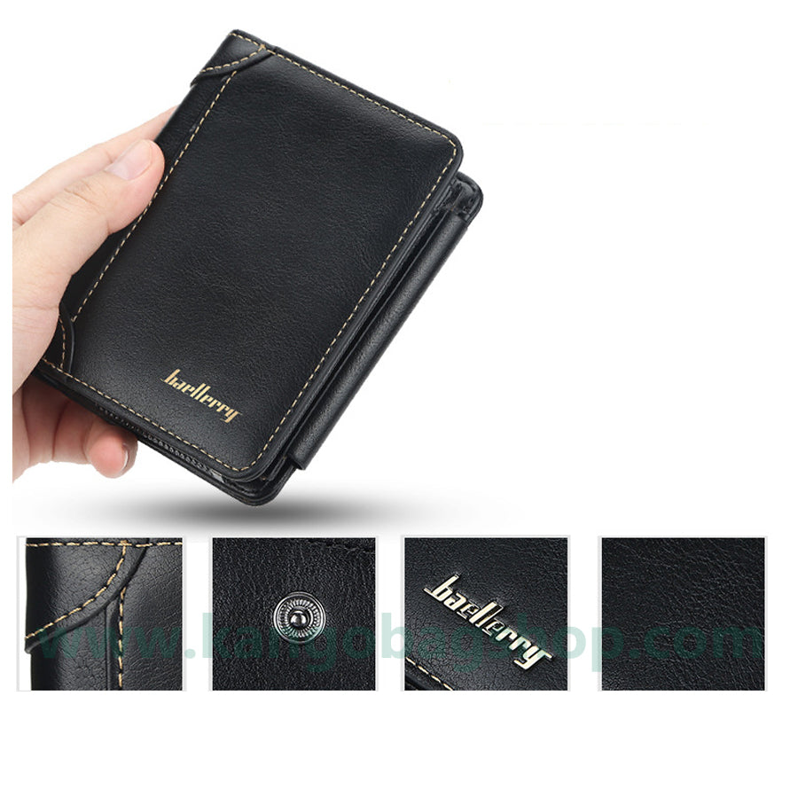 New style wallet men retro PU vertical style business wallet men change driver's license leather jacket soft wallet