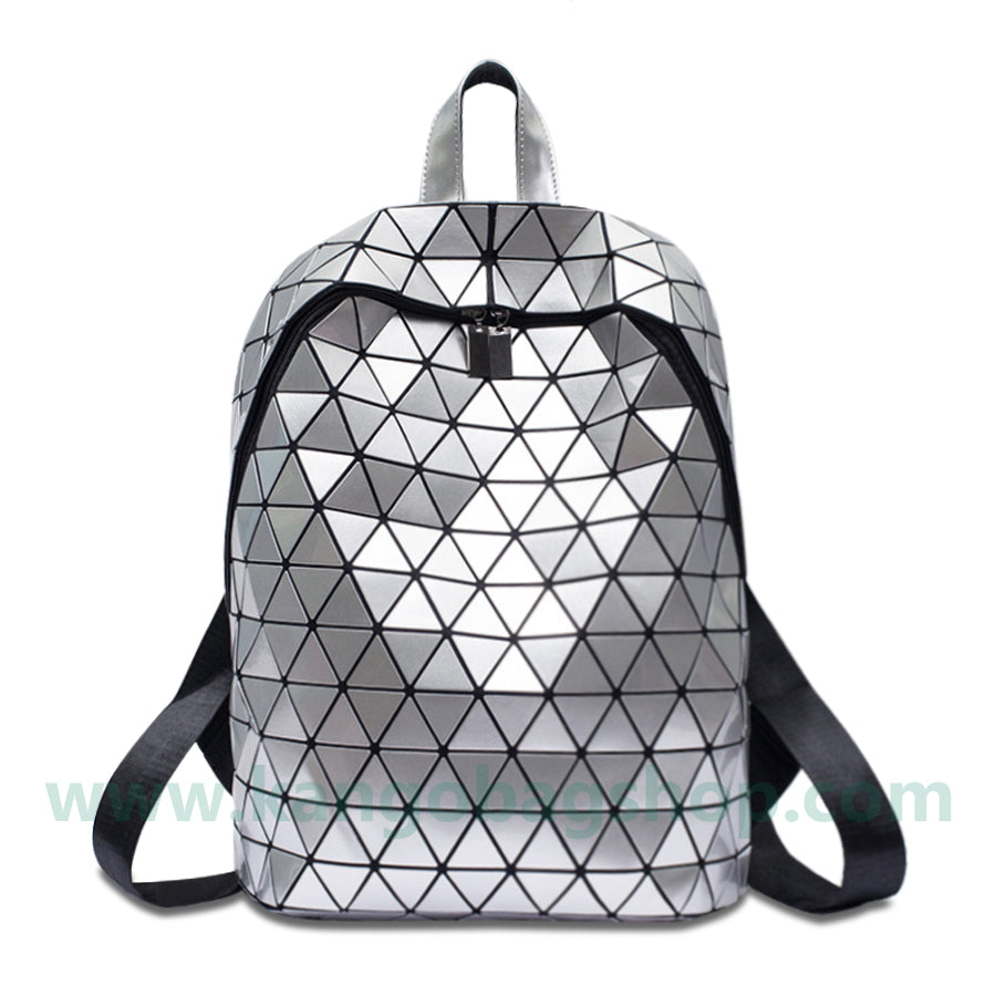 Geometric rhombus backpack women's new fashion summer night-light travel backpack large-capacity backpack