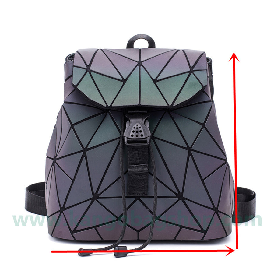 Geometric rhombus backpack women's new fashion summer night-light travel backpack large-capacity backpack