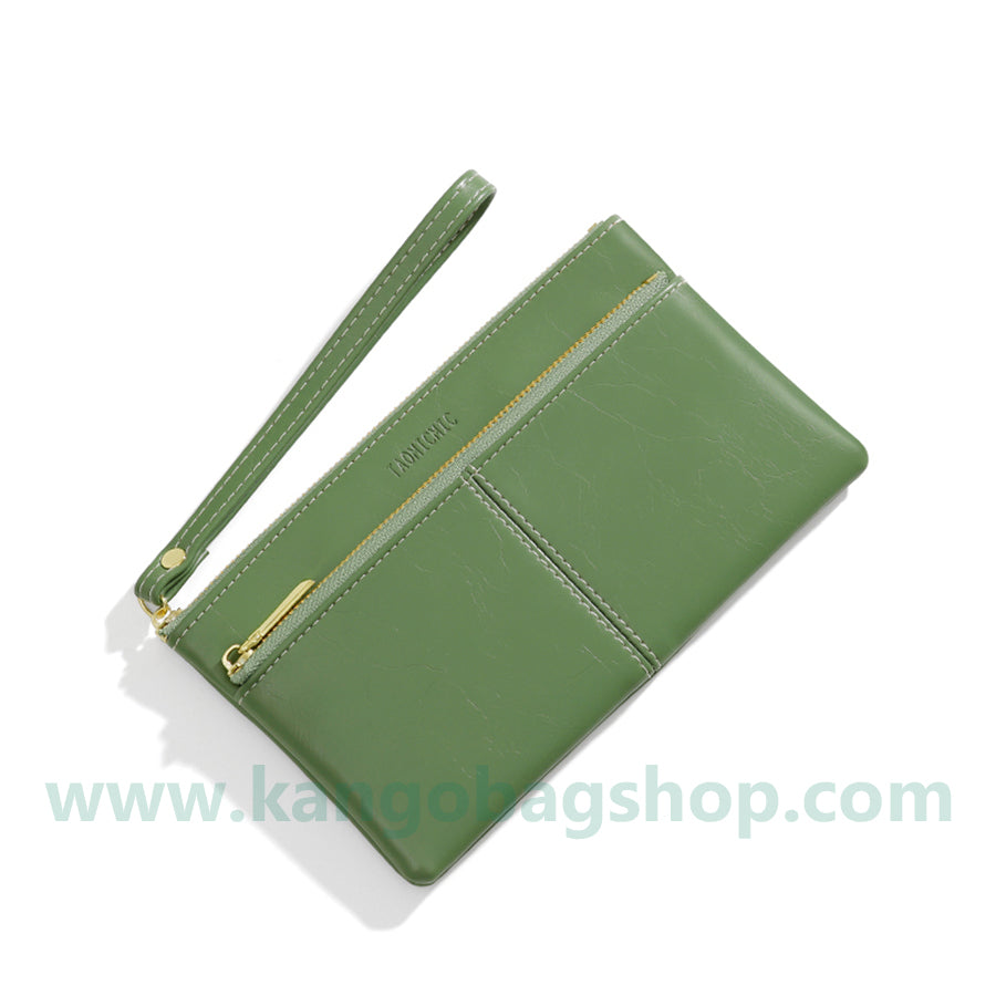 Autumn and winter new long zipper purse simple atmosphere can be put mobile phone soft hand