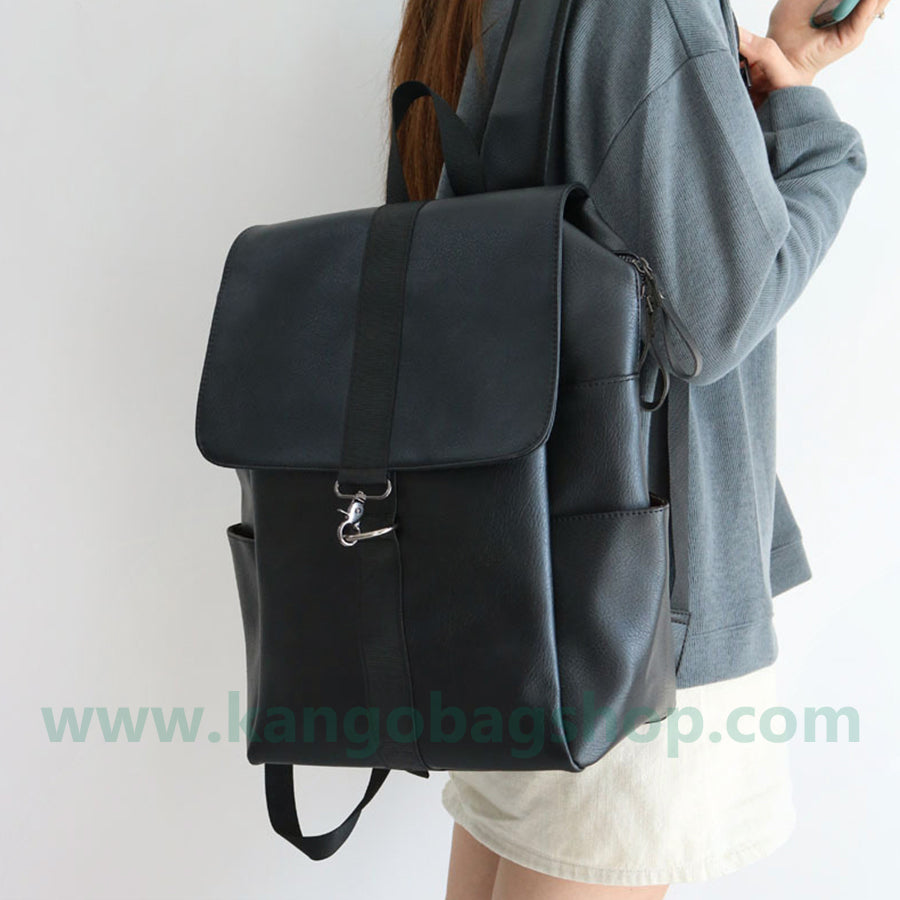 Backpack backpack soft leather college wind computer large capacity Korean edition travel