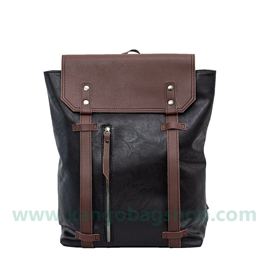 Backpack lovers style high-capacity backpack backpack satchel solid color leather bag