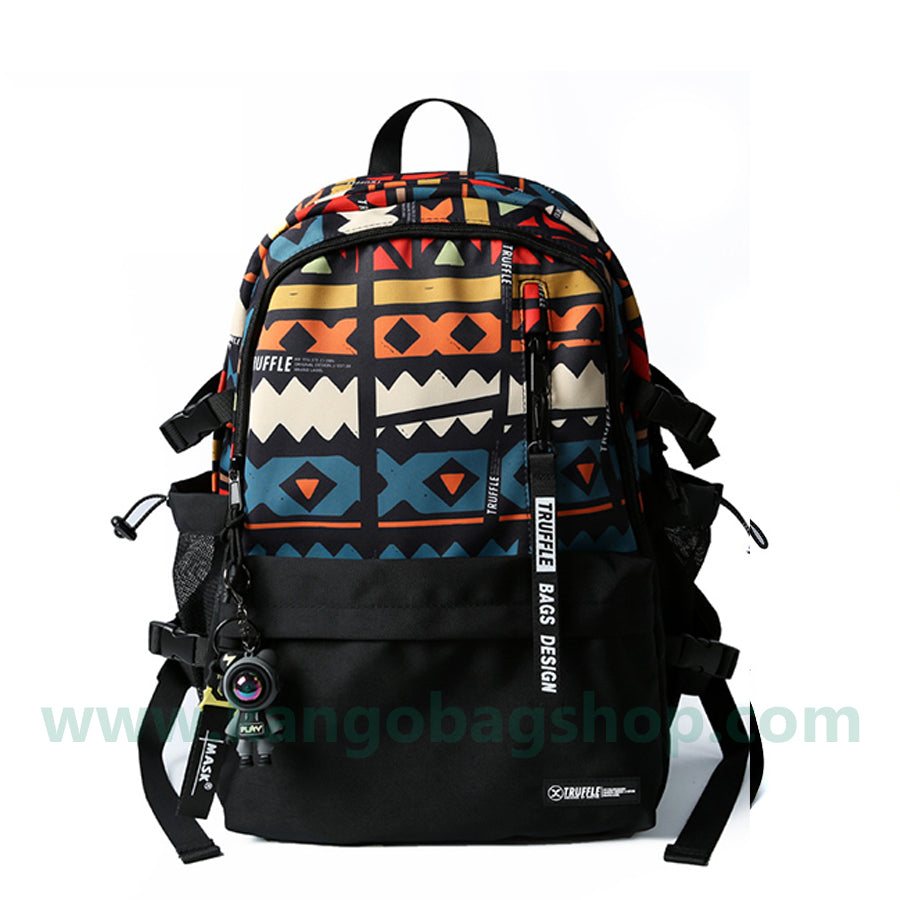 Truffle folk style casual backpack male junior female college high capacity computer travel backpack