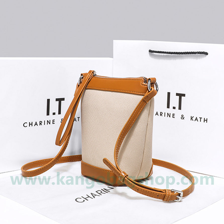 Korean department of high-end sense of multi-tie small bucket bag women's new fashionable one-shoulder messenger bag color bump mobile phone bag