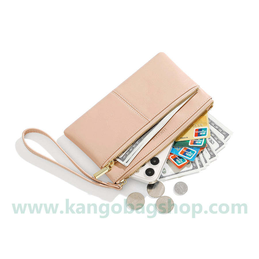 Autumn and winter new long zipper purse simple atmosphere can be put mobile phone soft hand