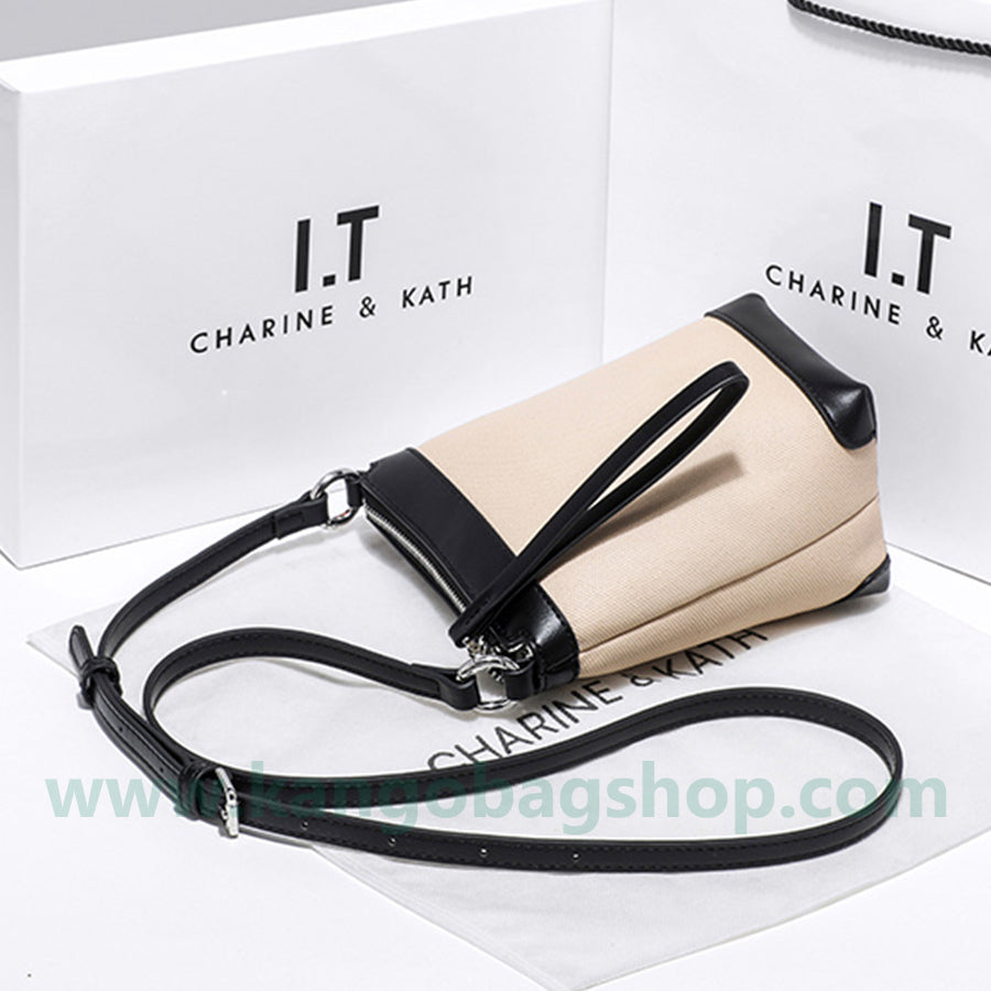 Korean department of high-end sense of multi-tie small bucket bag women's new fashionable one-shoulder messenger bag color bump mobile phone bag