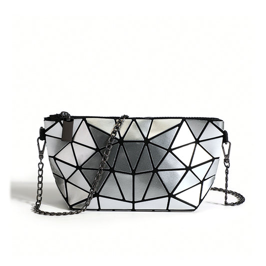 Spring and summer new geometric mini diamond glow laser one-shoulder messenger bag chain bag dumplings bag hand bag