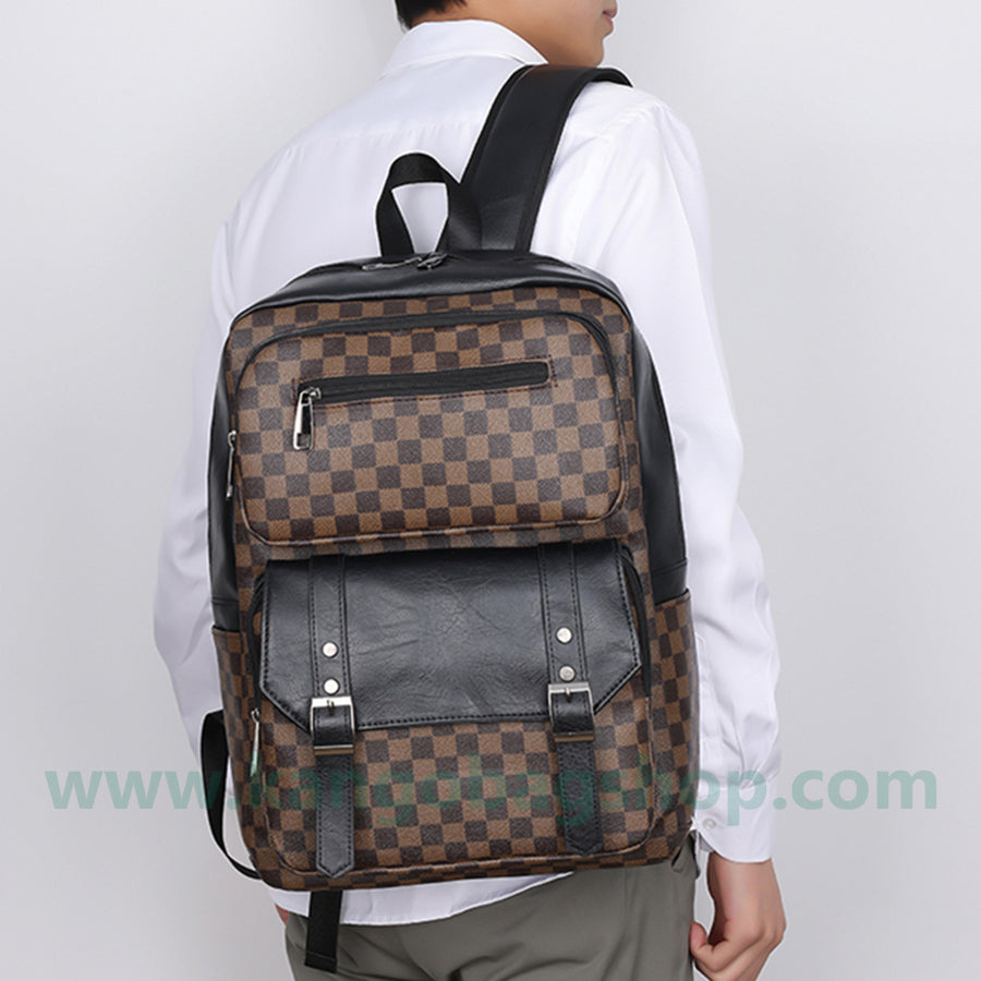 Male big capacity simple male travel computer backpack fashion high school student schoolbag