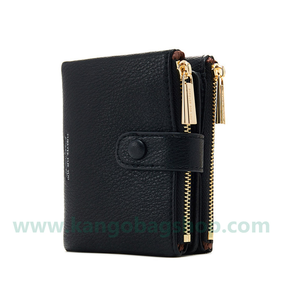 New double zipper purse female multi-card large capacity small purse soft leather simple and easy small purse female