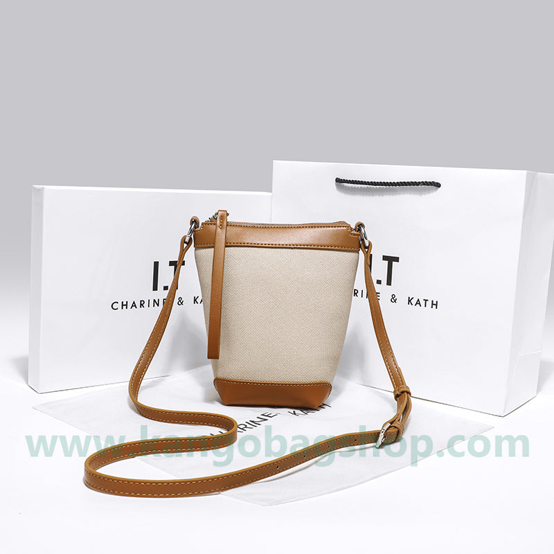 Korean department of high-end sense of multi-tie small bucket bag women's new fashionable one-shoulder messenger bag color bump mobile phone bag