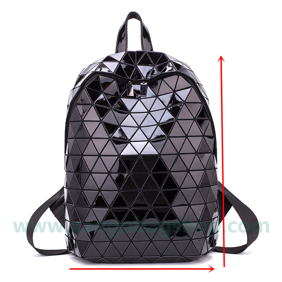 Geometric rhombus backpack women's new fashion summer night-light travel backpack large-capacity backpack