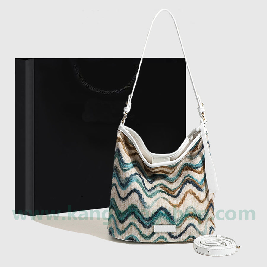 Bucket bag new high-end sense of geometric design shoulder straddle bag woman