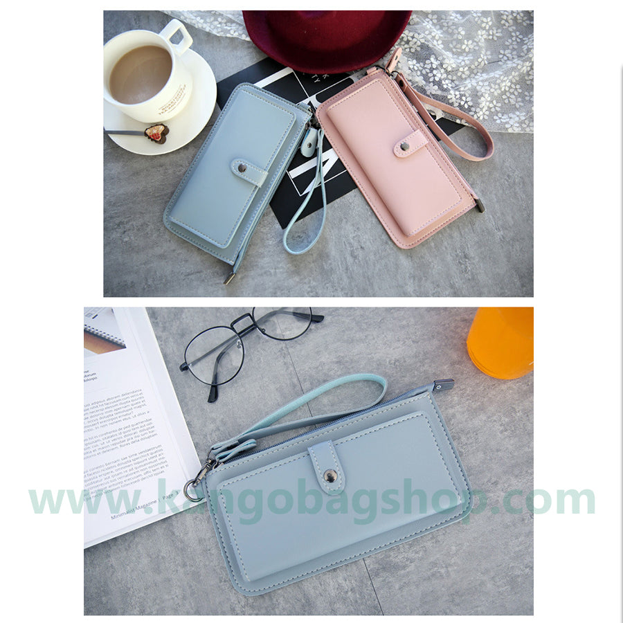 The female section student Harajuku simple small fresh ultra-thin change bit multi-functional mobile phone wallet