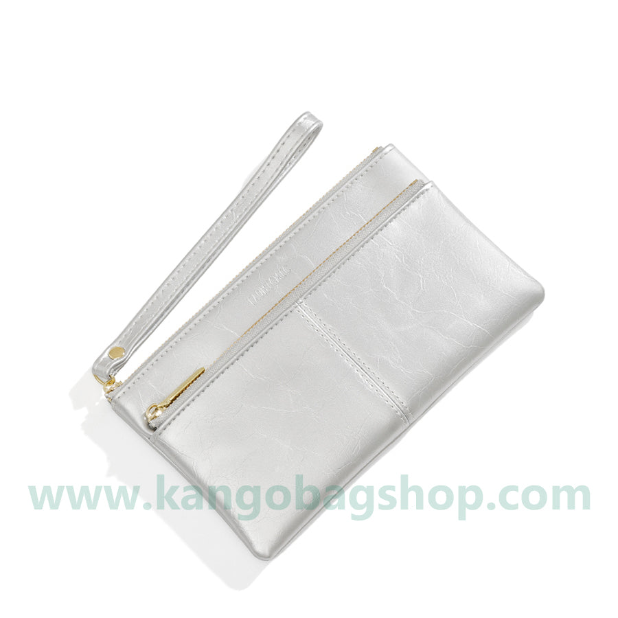 Autumn and winter new long zipper purse simple atmosphere can be put mobile phone soft hand