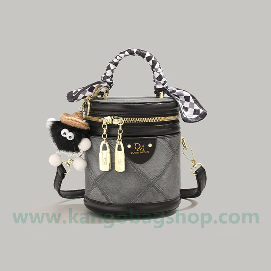 High-grade rhombus bucket bag ladies new scarf tote bag all-round package