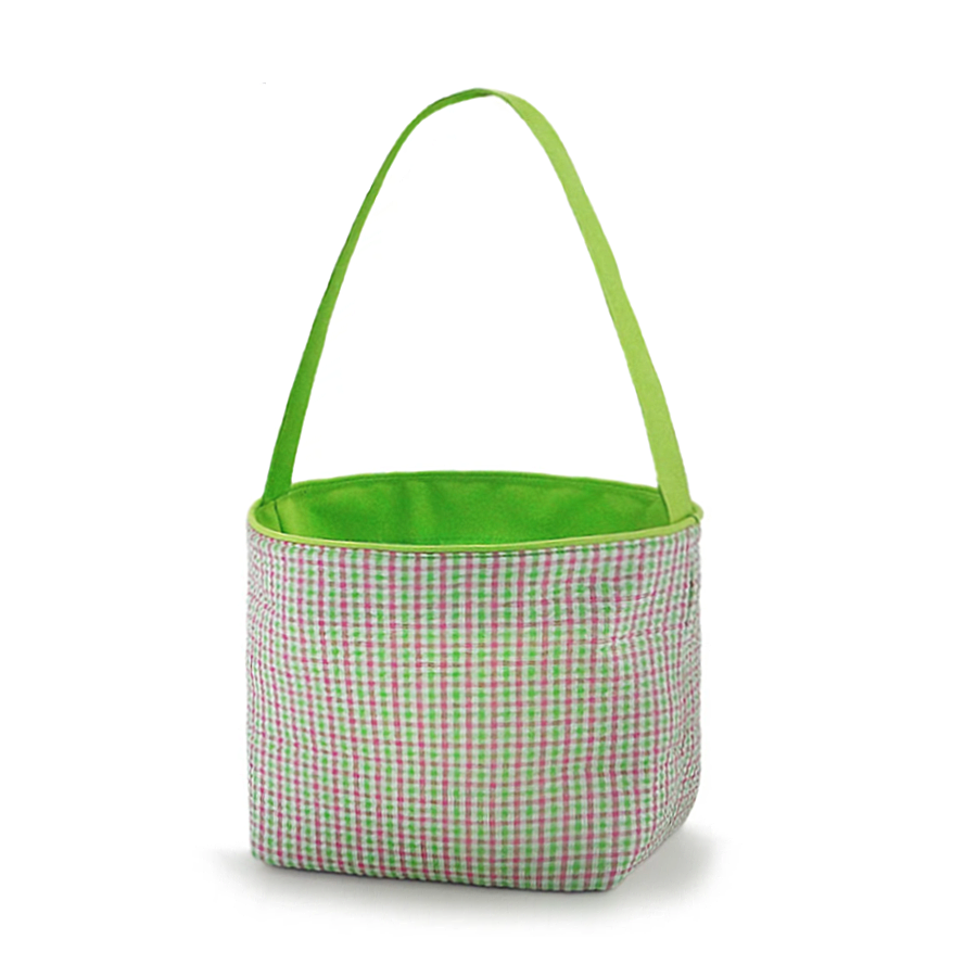 Easter Basket Bucket Personalized Easter Basket Personalized Bucket Tote Monogram Easter Basket Easter Basket Seersucker