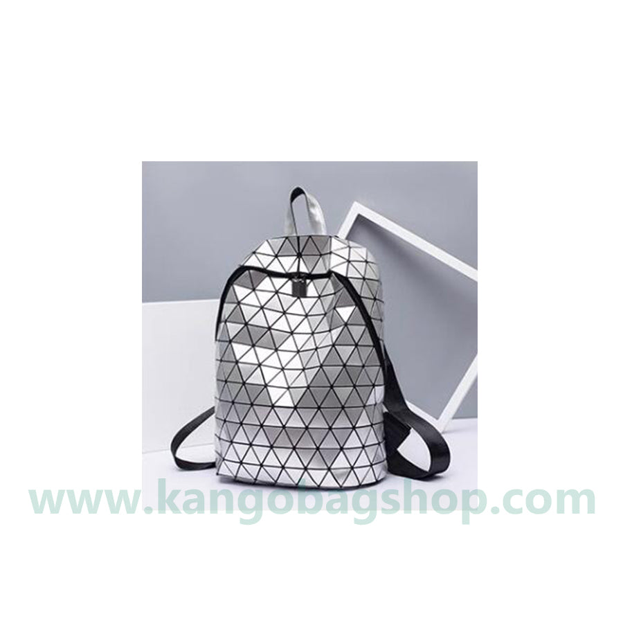 Geometric rhombus backpack women's new fashion summer night-light travel backpack large-capacity backpack