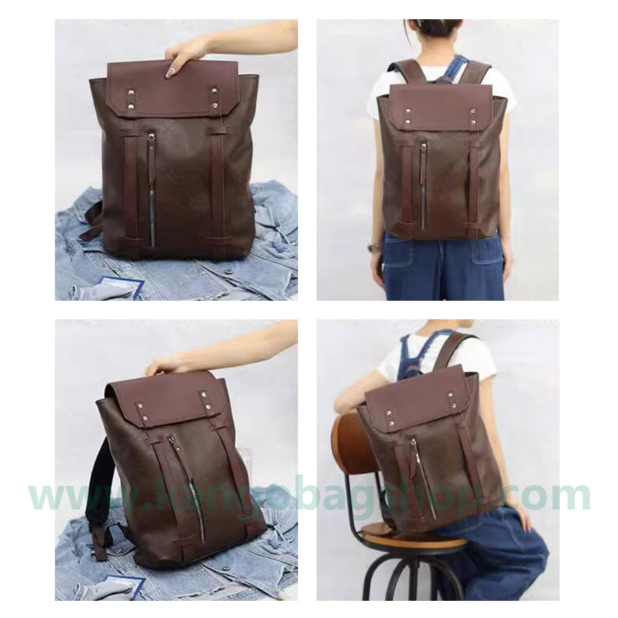 Backpack lovers style high-capacity backpack backpack satchel solid color leather bag