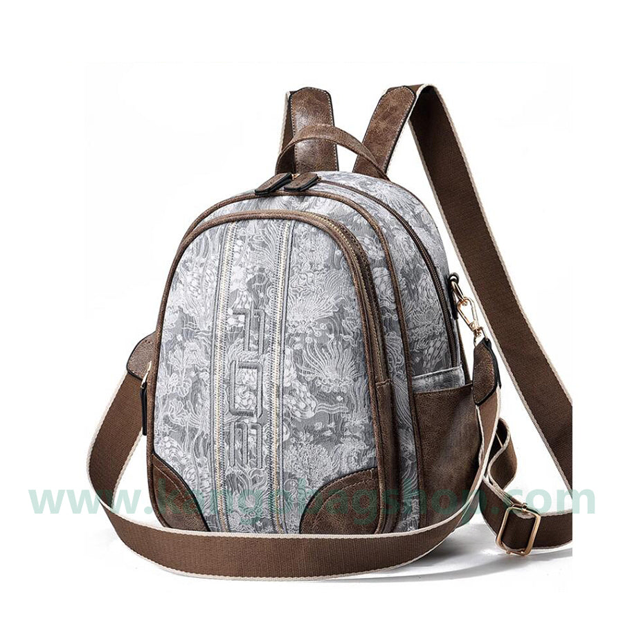 New style embroidered embossed backpack for women to send her mother travel bag go out light retro