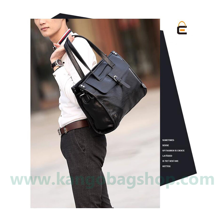 New men's leather handbag briefcase single shoulder bag oblique shoulder bag men's Korean handbag business and leisure bag