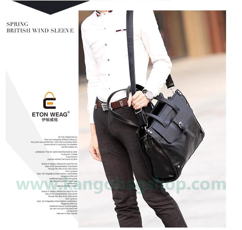 New men's leather handbag briefcase single shoulder bag oblique shoulder bag men's Korean handbag business and leisure bag