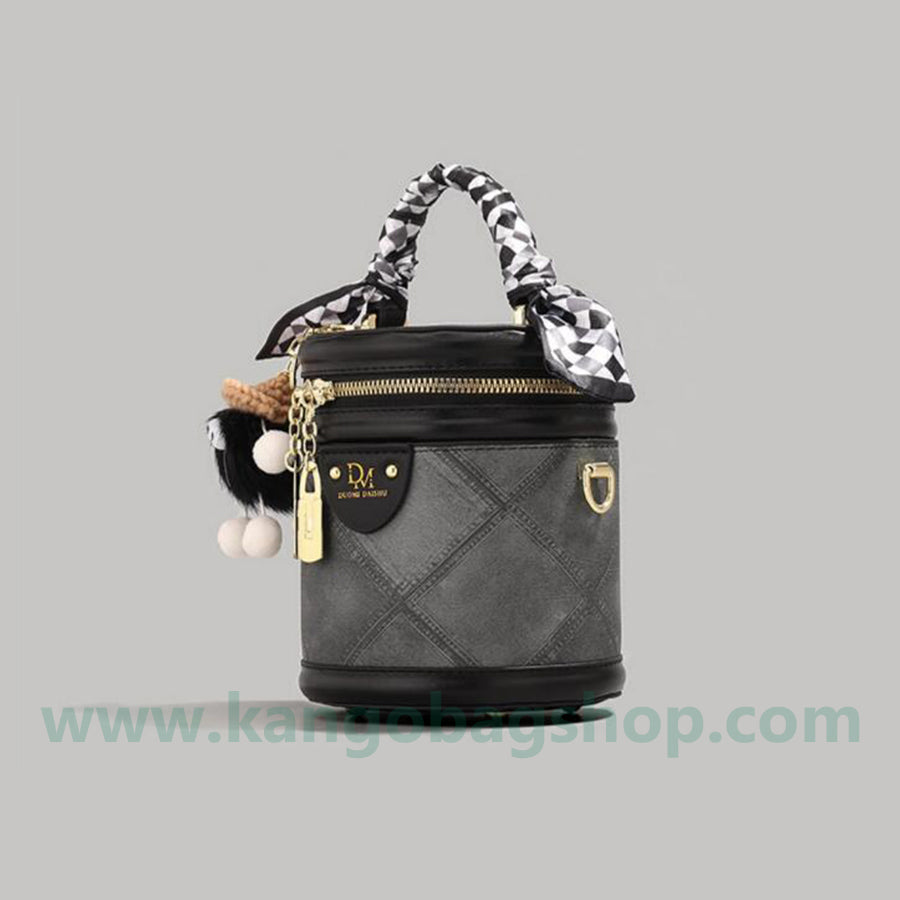 High-grade rhombus bucket bag ladies new scarf tote bag all-round package