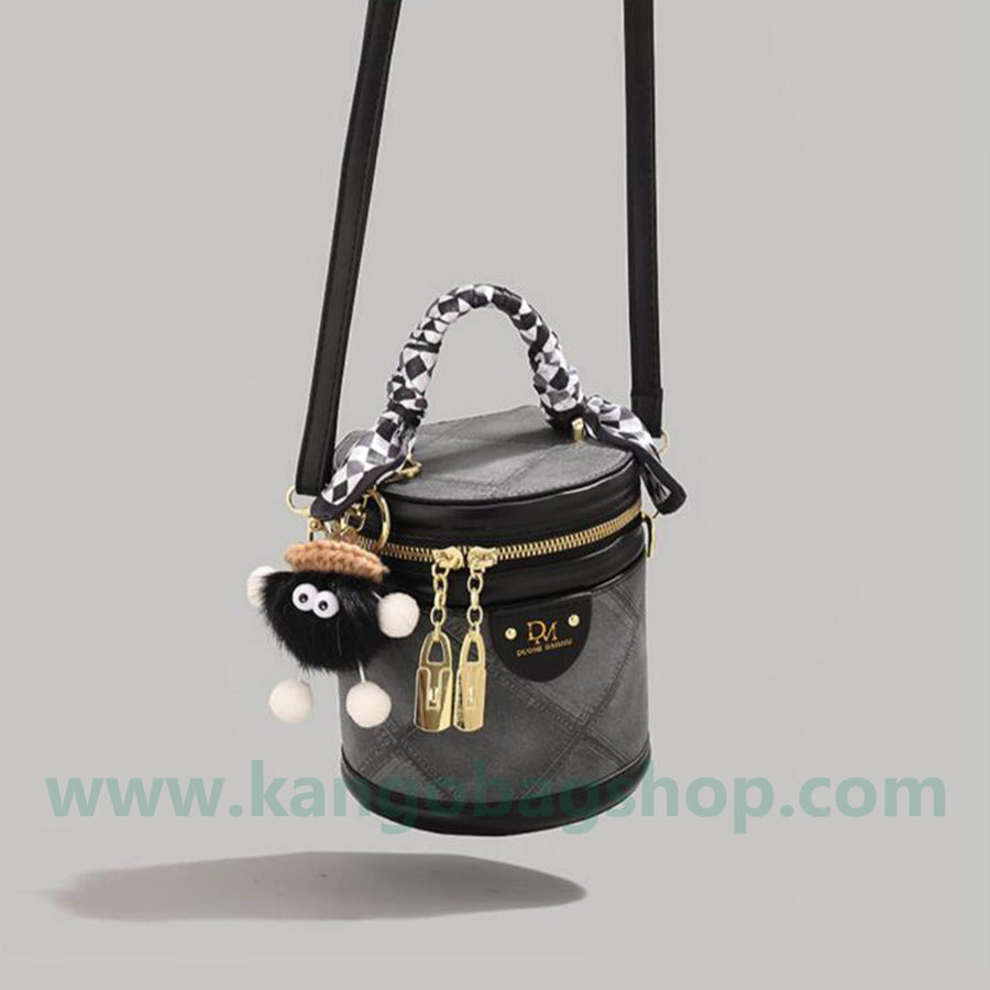 High-grade rhombus bucket bag ladies new scarf tote bag all-round package