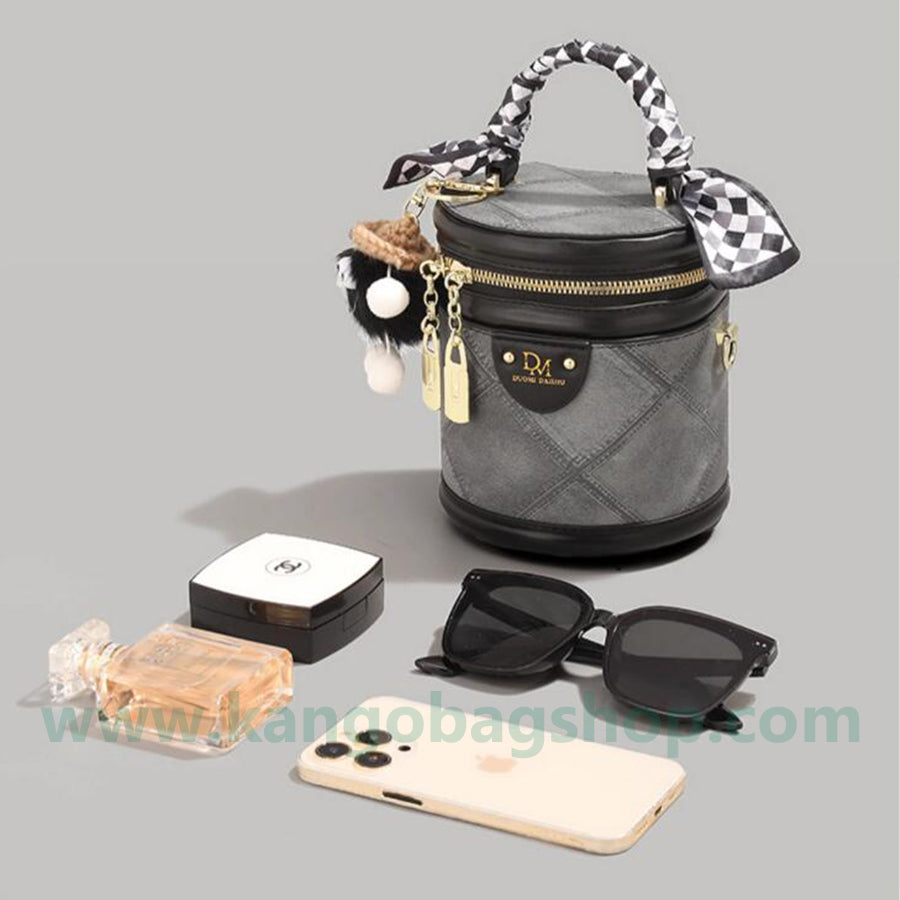 High-grade rhombus bucket bag ladies new scarf tote bag all-round package