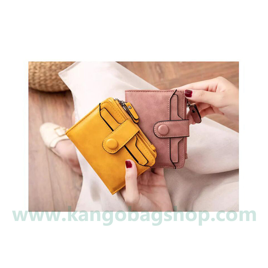 Retro purse students new simple multi-card folding small purse women draw card change purse