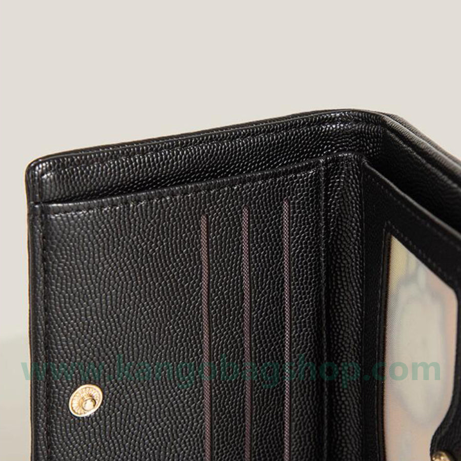 Multi-card bit diamond caviar zipper card bag women's new versatile short-style change purse