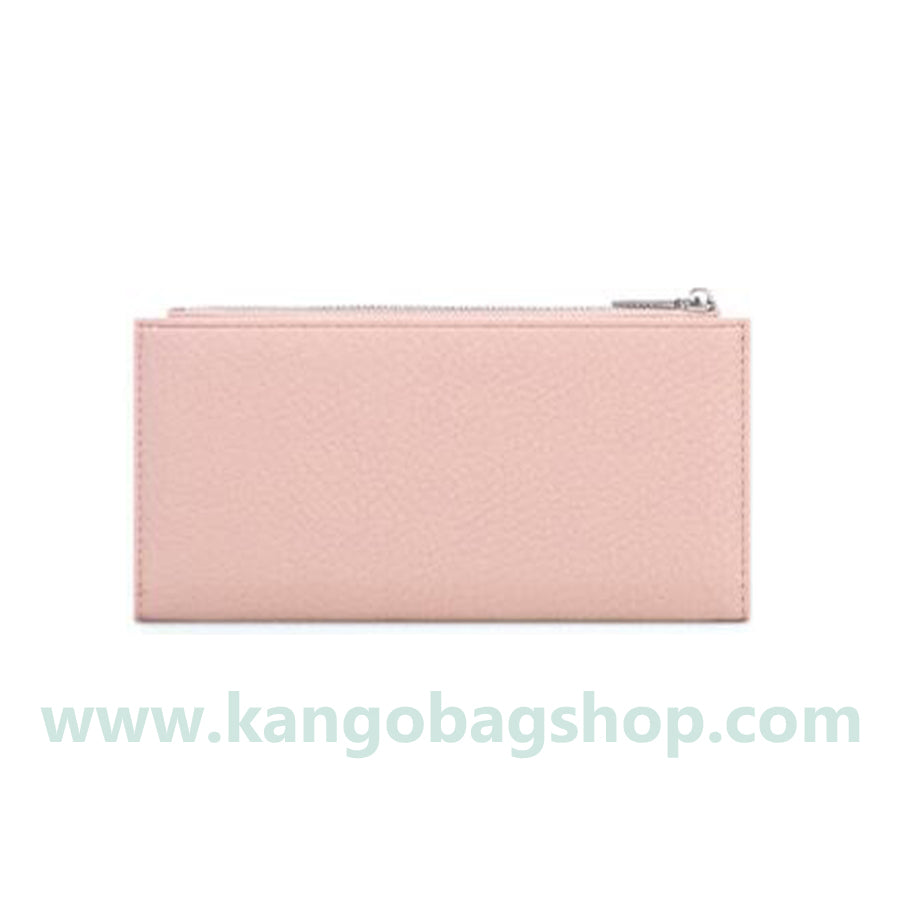 Long purse ladies simple solid color two-fold wallet multi-card zipper pocket