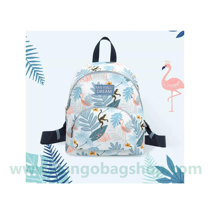 Printed woman portable travel bag fashion nylon backpack woman