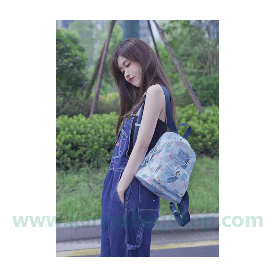 Printed woman portable travel bag fashion nylon backpack woman