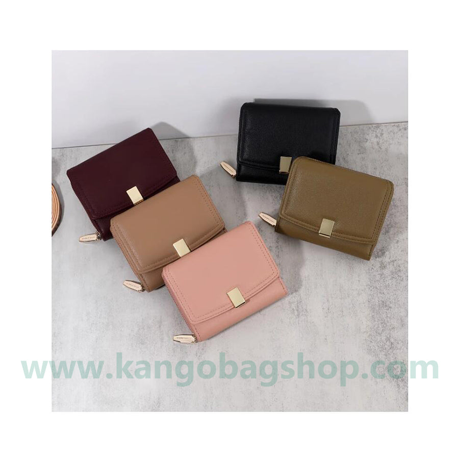 Purse Women Korean version of the design of simple niche pure color new card bag change purs