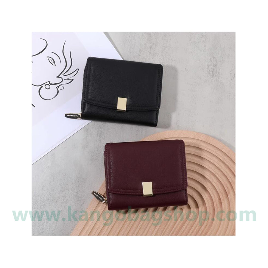 Purse Women Korean version of the design of simple niche pure color new card bag change purs