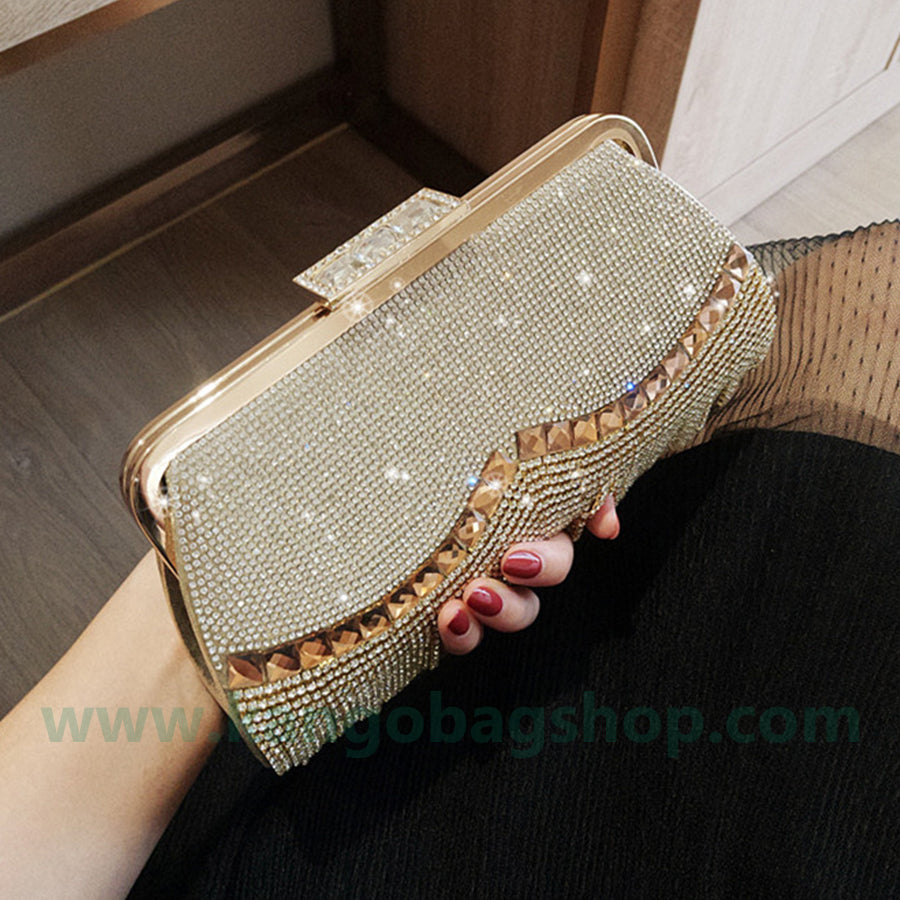 New all-hand Diamond Tassel Pearl Diamond dinner bag small dress bag hand-held banquet bag