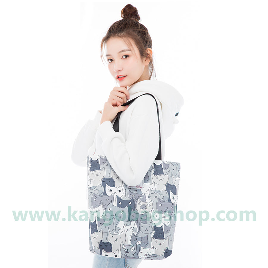 Eco-friendly shopping bags cute cat handbag shoulder bag woman bag