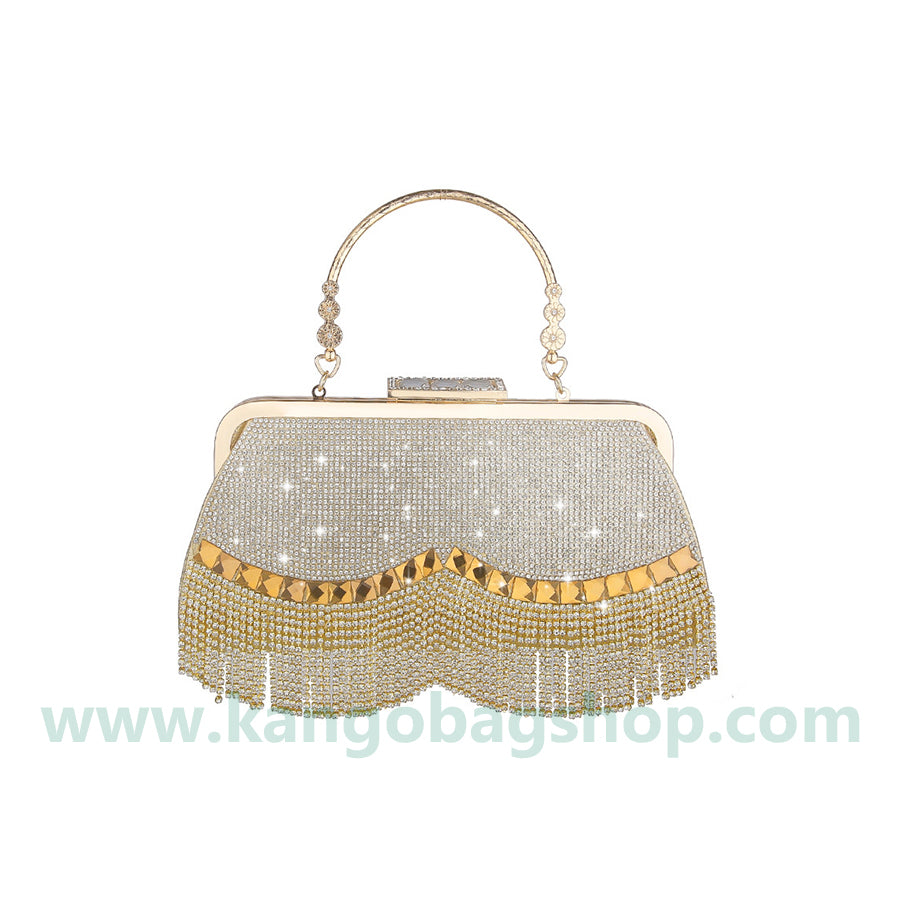 New all-hand Diamond Tassel Pearl Diamond dinner bag small dress bag hand-held banquet bag