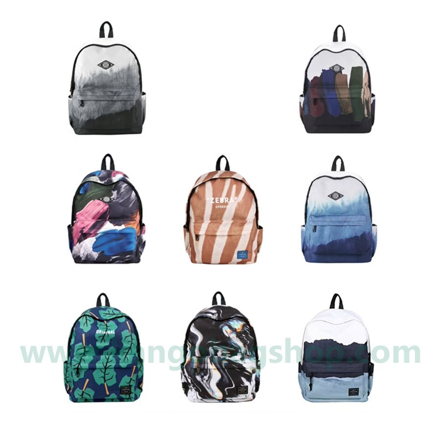 Printed backpack a small number of high school students schoolbag female high-capacity campus computer backpack new